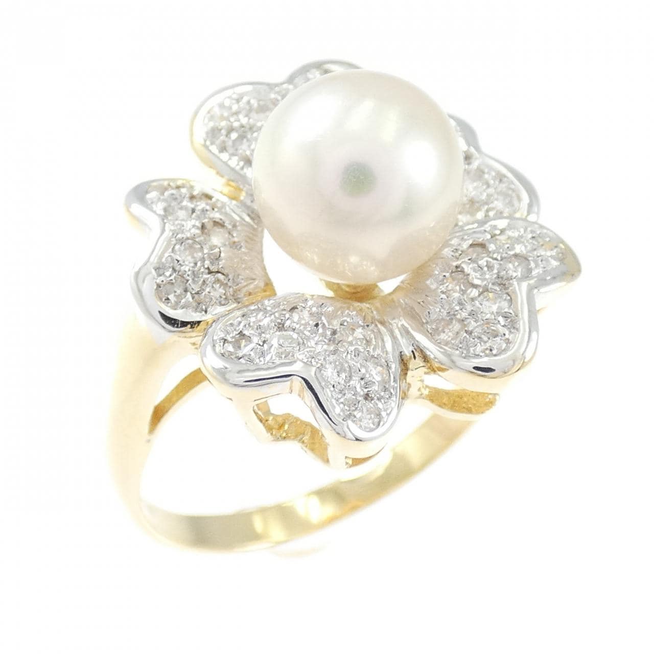 K18YG/K18WG アコヤパール リング 8mm