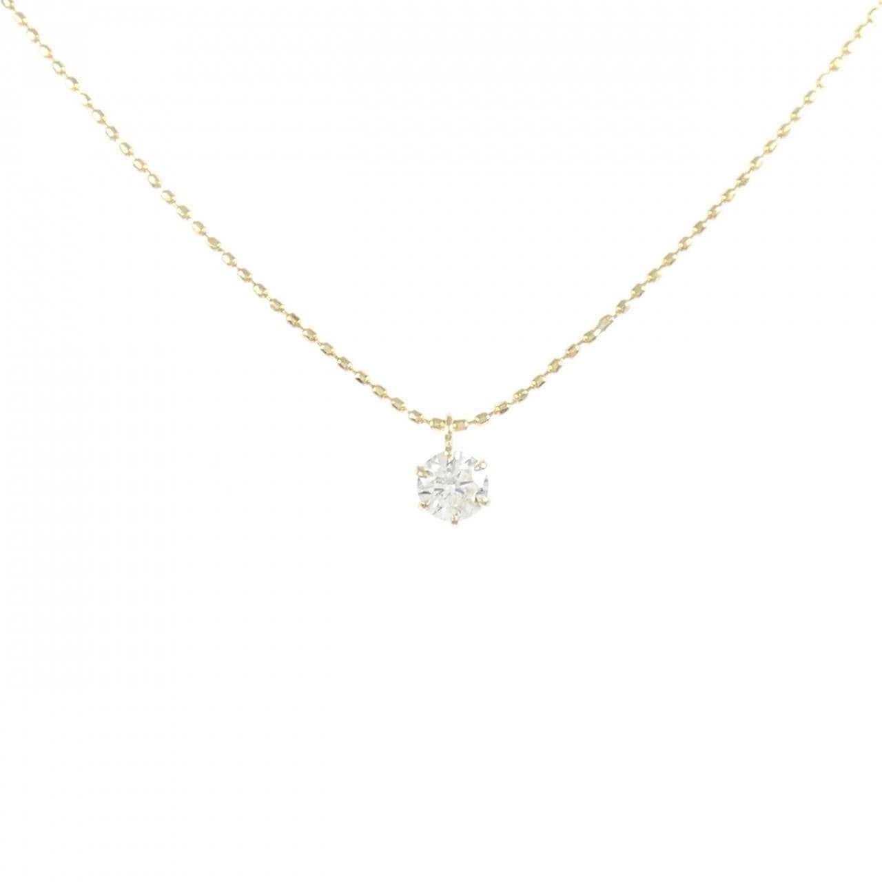 K18YG ソリティア ダイヤモンド ネックレス 0.10CT