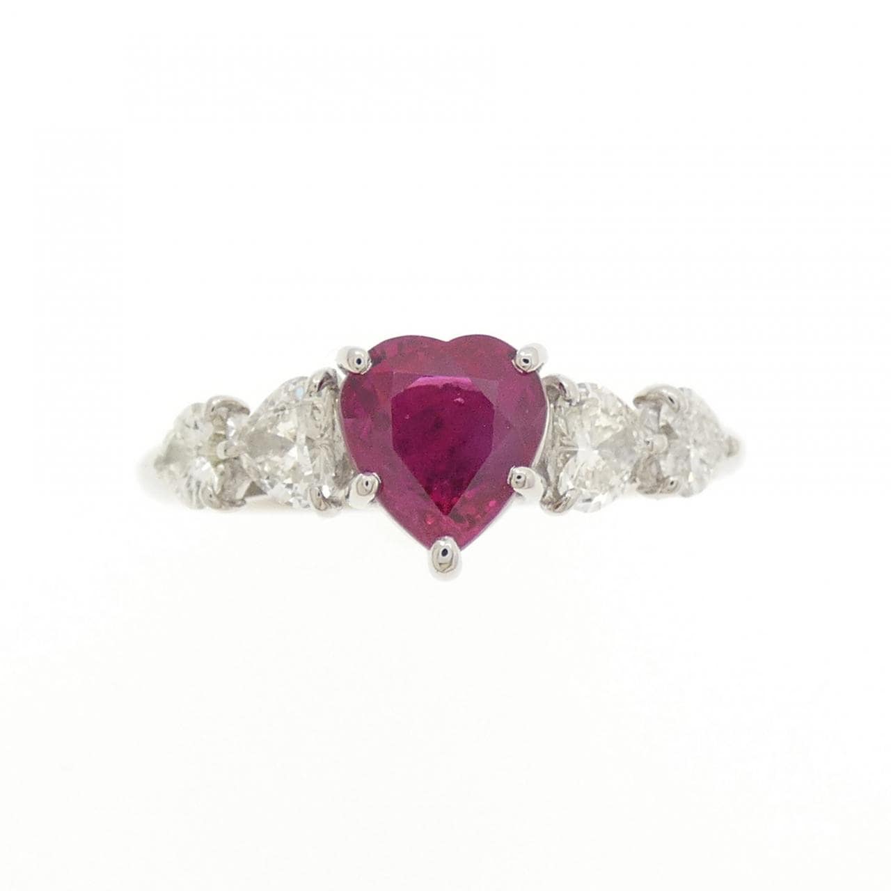 PT900 ハート ルビー リング 1.16CT