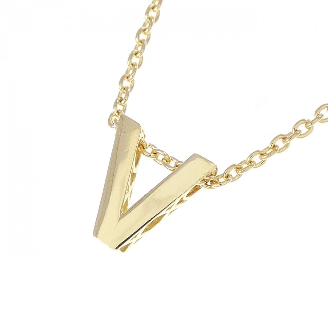 K18YG イニシャルV ネックレス