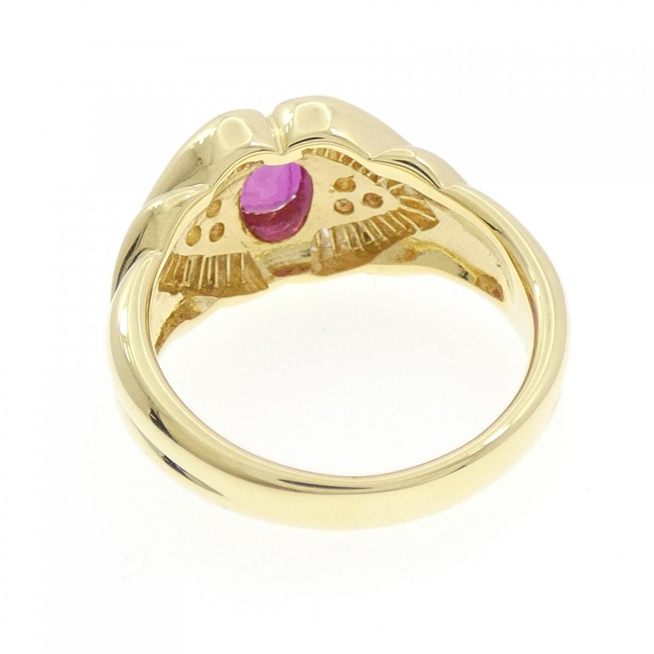 K18YG ルビー リング 0.72CT