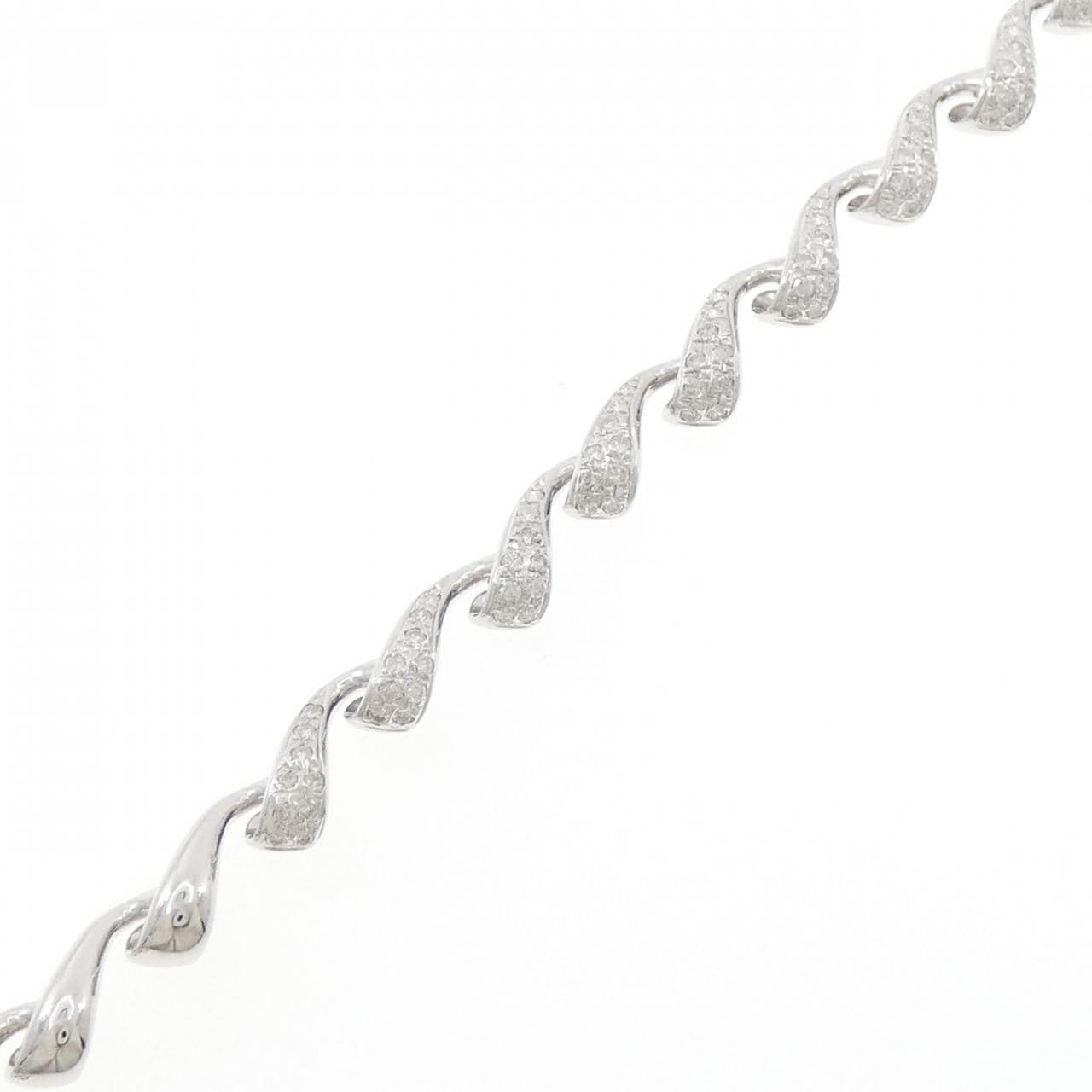 K18WG ダイヤモンド ブレスレット 1.00CT