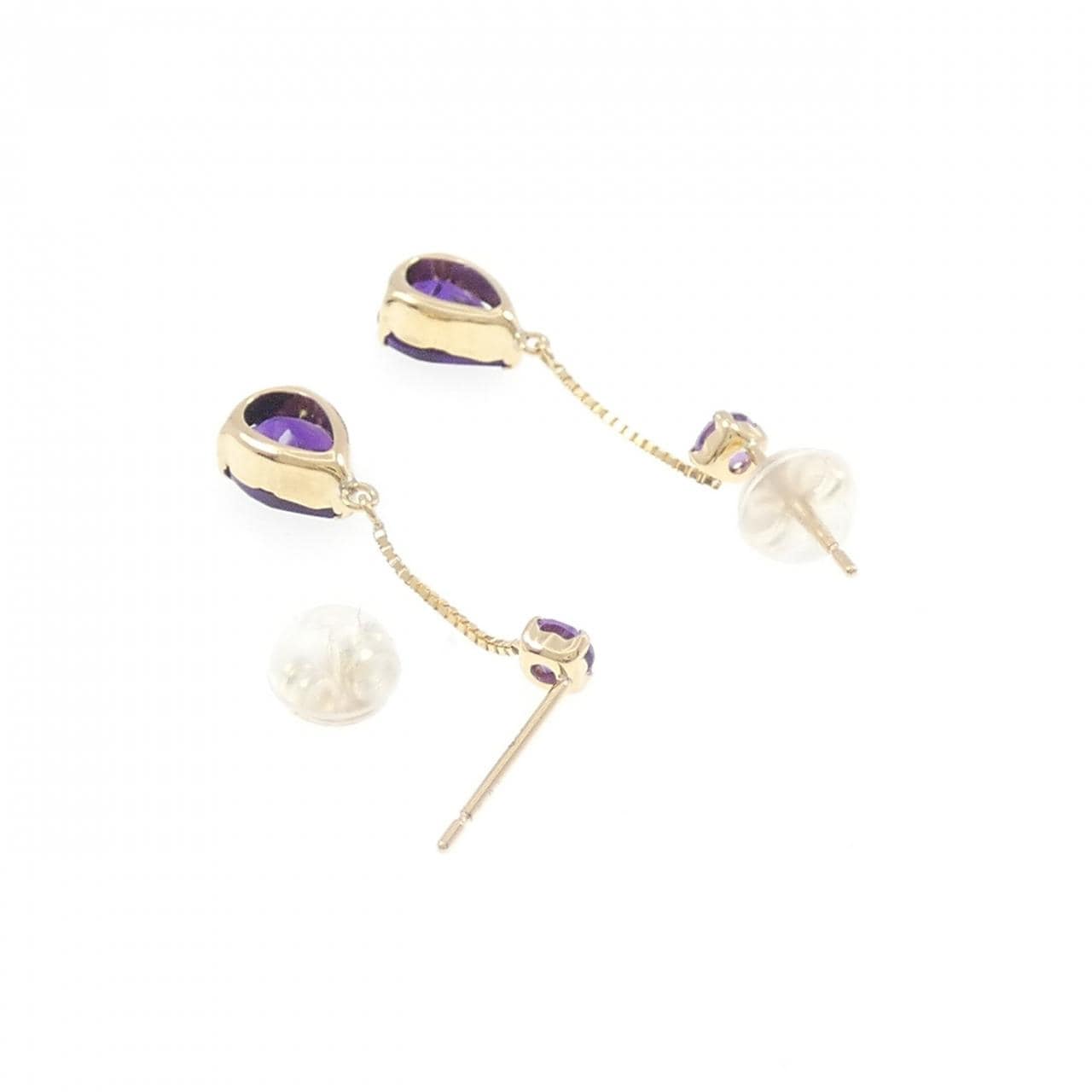 K18YG アメジスト ピアス 1.80CT