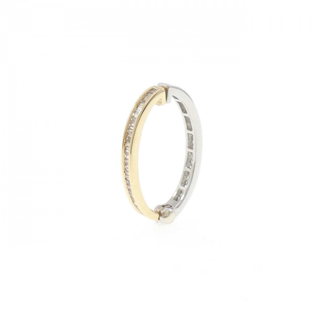 K18YG/PT950 ダイヤモンド イヤリング 0.50CT 片耳