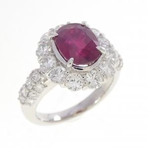 PT900 ピジョンブラッド ルビー リング 2.60CT ビルマ産