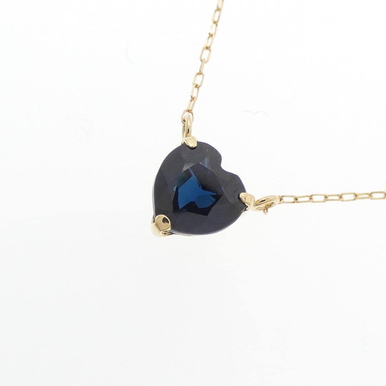 K18YG ハート サファイヤ ネックレス 0.50CT