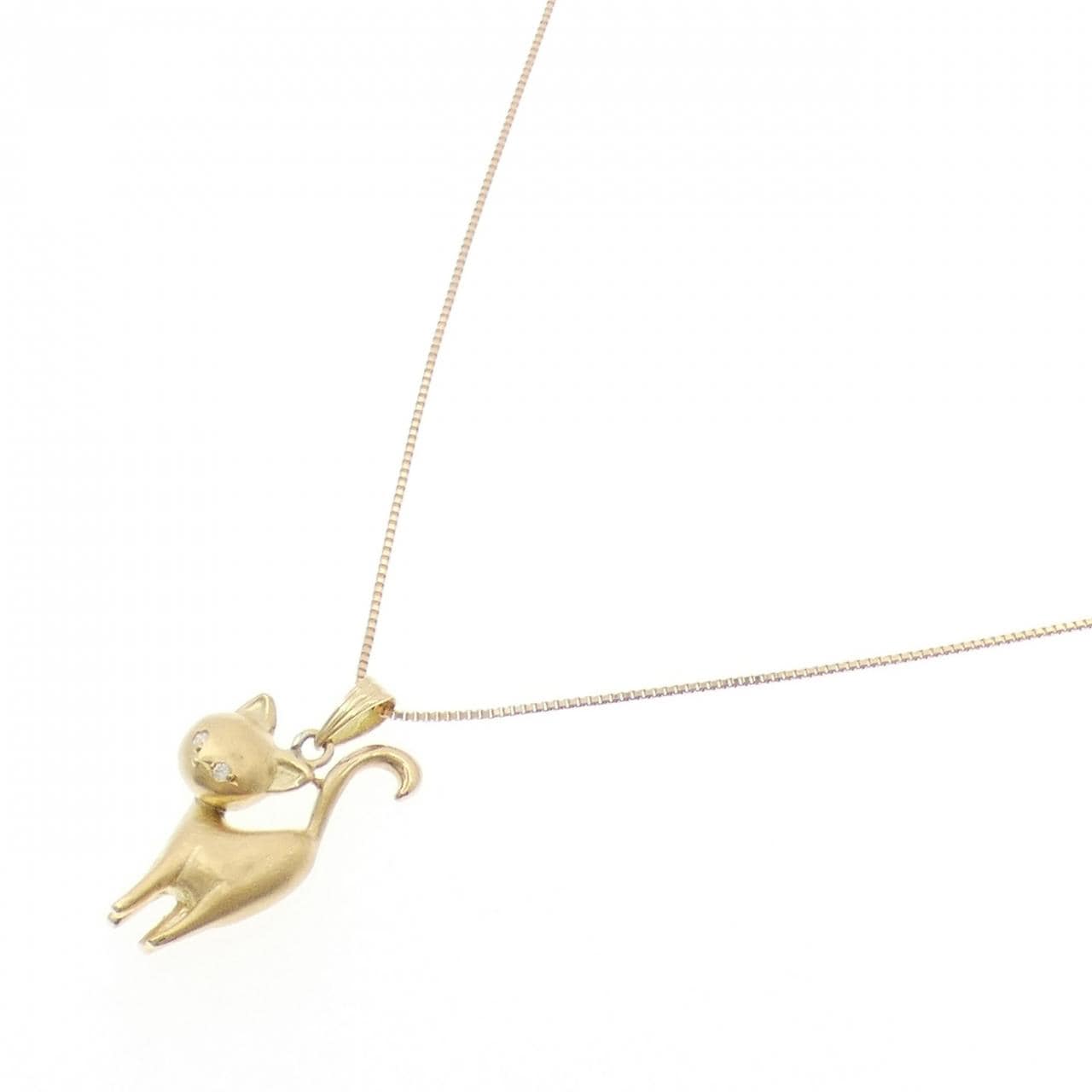 K18YG キャット ダイヤモンド ネックレス 0.02CT