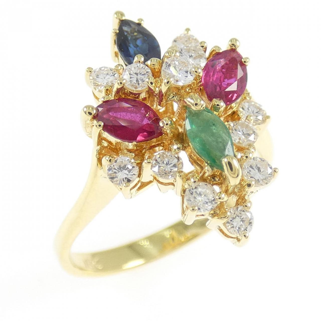 750YG カラーストーン リング