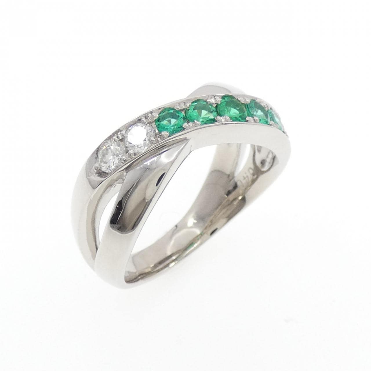 PT900 エメラルド リング 0.40CT