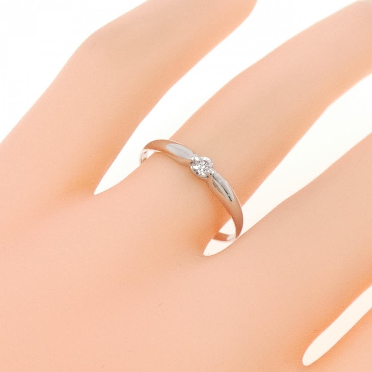 PT900 ソリティア ダイヤモンド リング 0.08CT