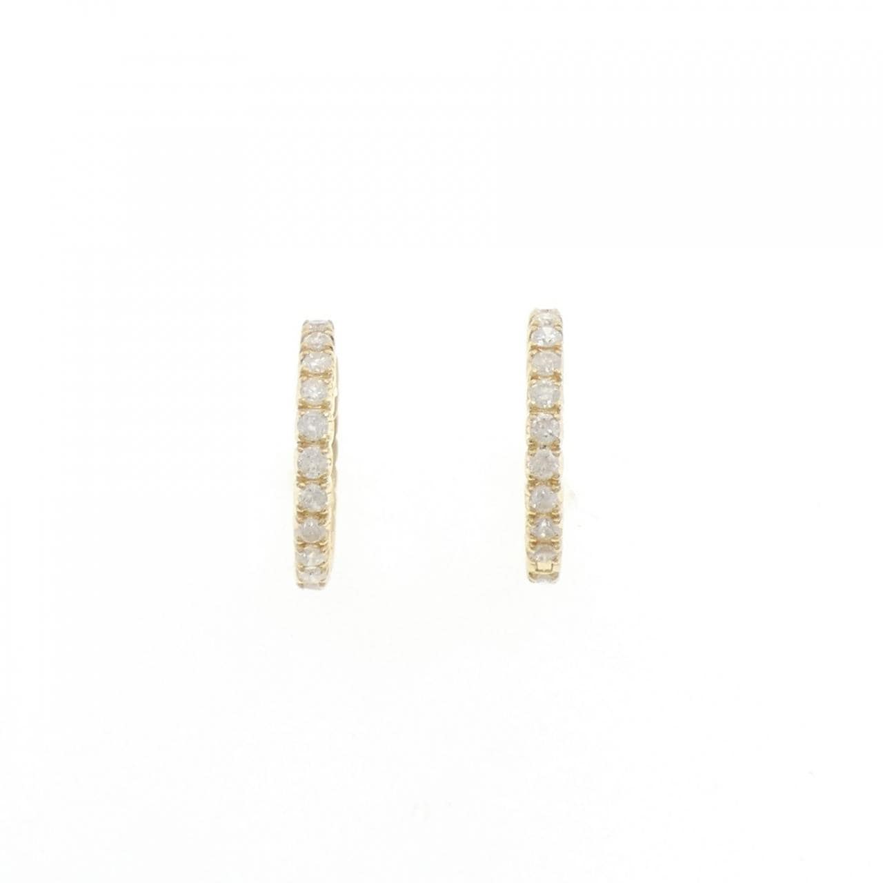 K18YG フープ ダイヤモンド ピアス 1.00CT