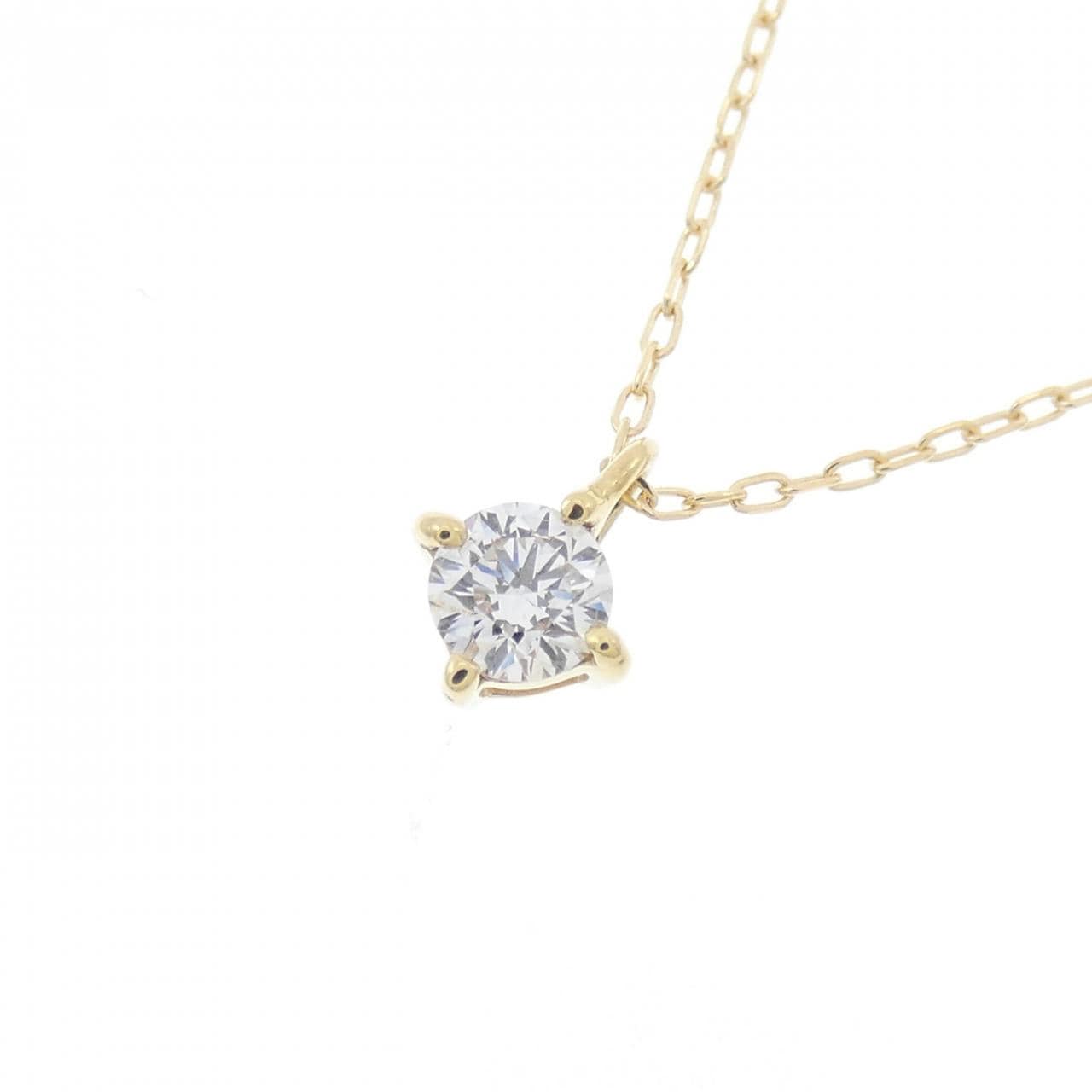 K18YG ソリティア ダイヤモンド ネックレス 0.18CT