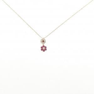 ポンテヴェキオ フラワー ルビー ネックレス 0.14CT