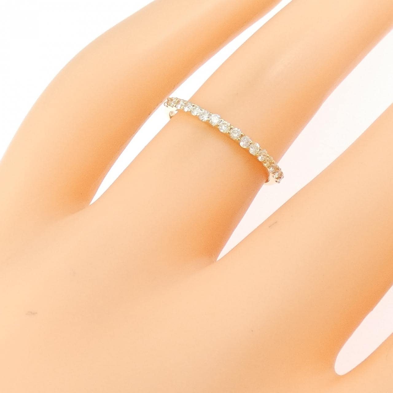 K18YG ハーフエタニティ ダイヤモンド リング 0.20CT
