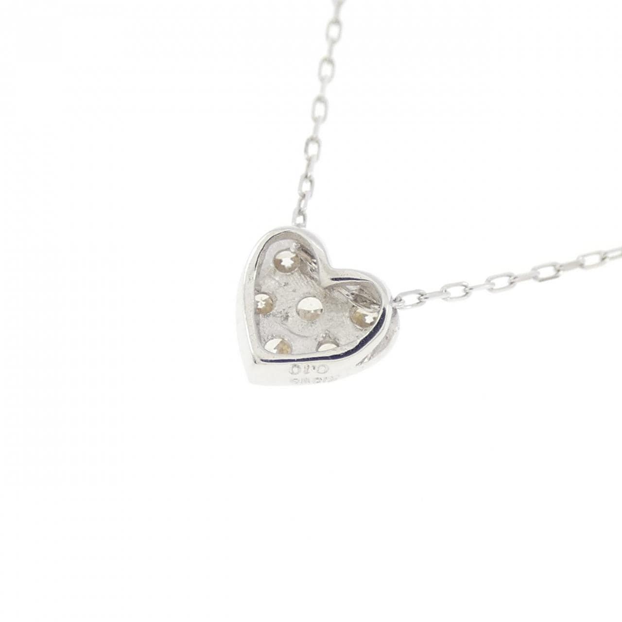 【新品】K10WG ハート ダイヤモンド ネックレス 0.10CT