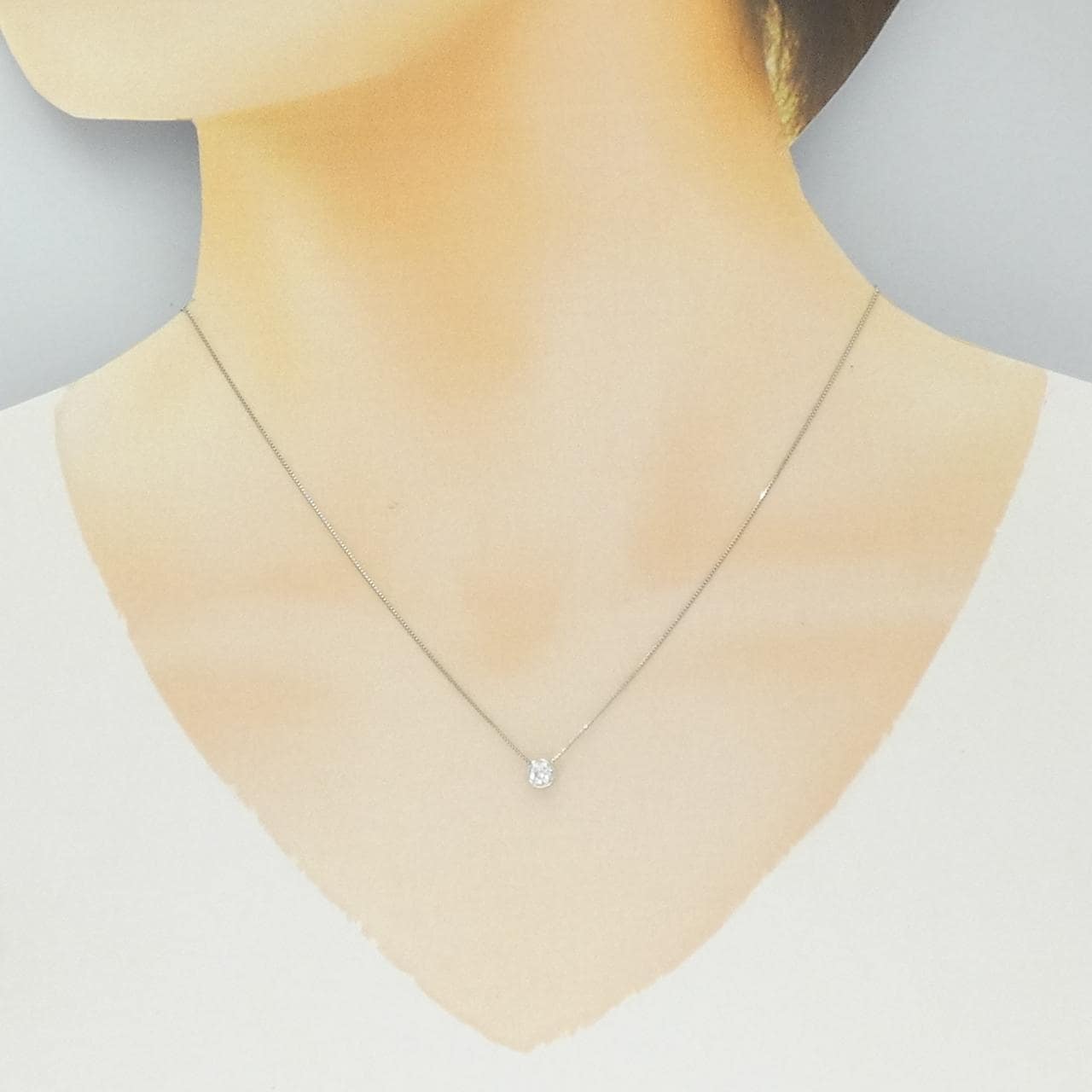 PT1000/PT850 ソリティア ダイヤモンド ネックレス 0.203CT