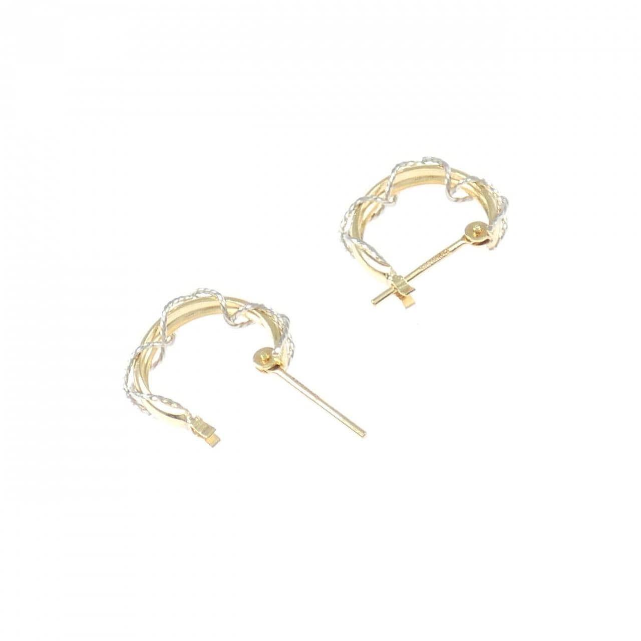 K18YG/PT900 フープ ピアス