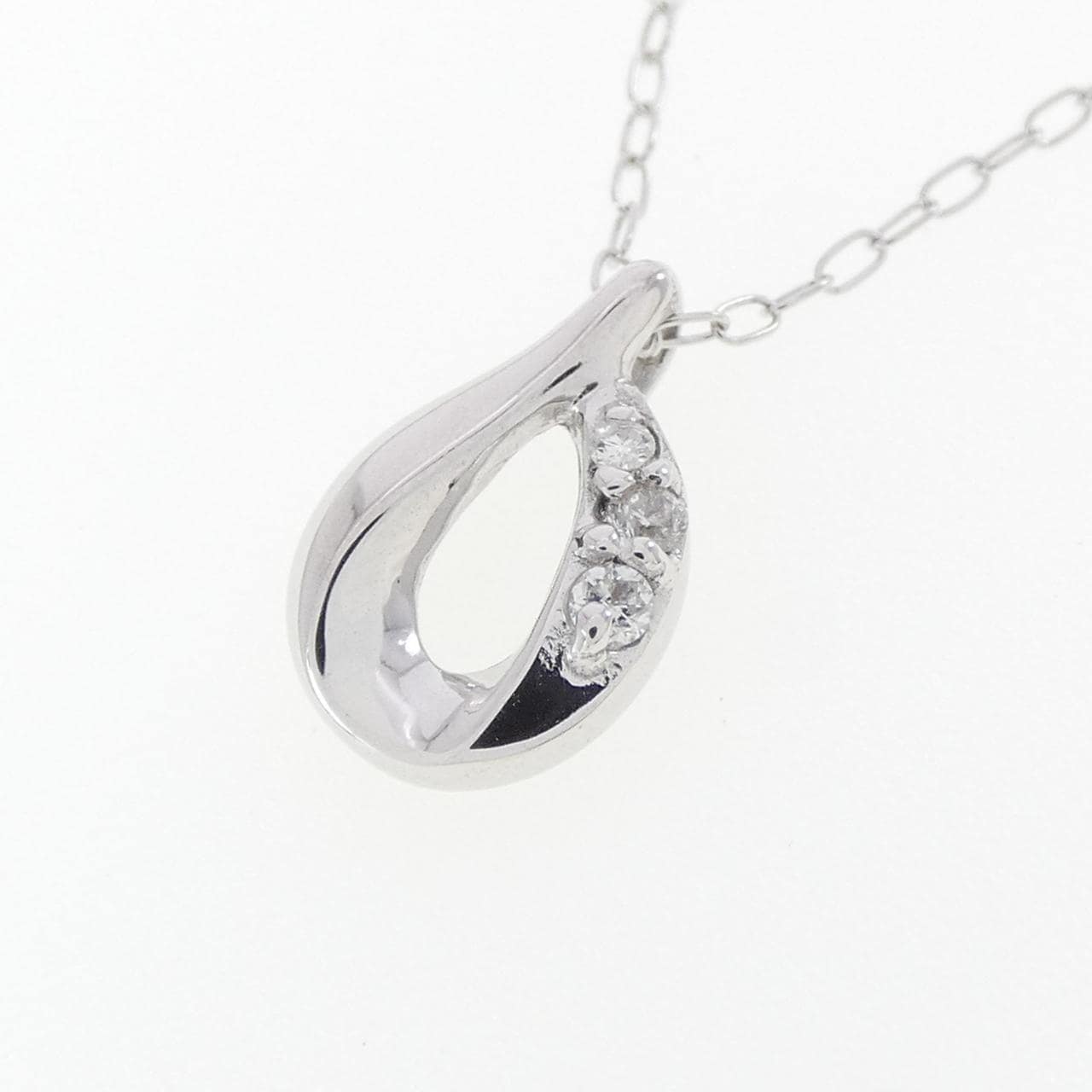 K10WG ダイヤモンド ネックレス 0.03CT