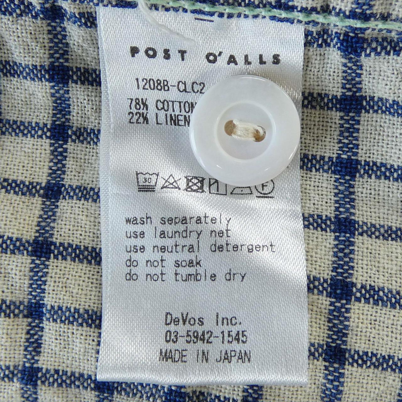 ポストオーバーオールズ POST O'ALLS シャツ