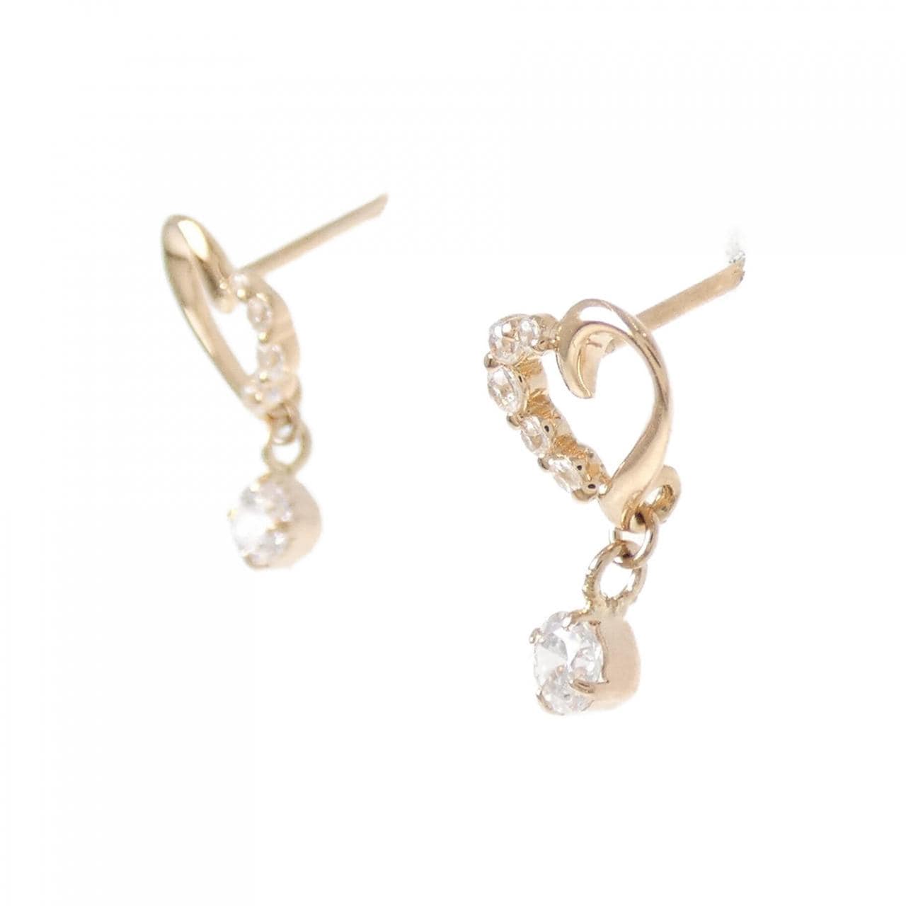 4゜C ハート キュービックジルコニア ピアス