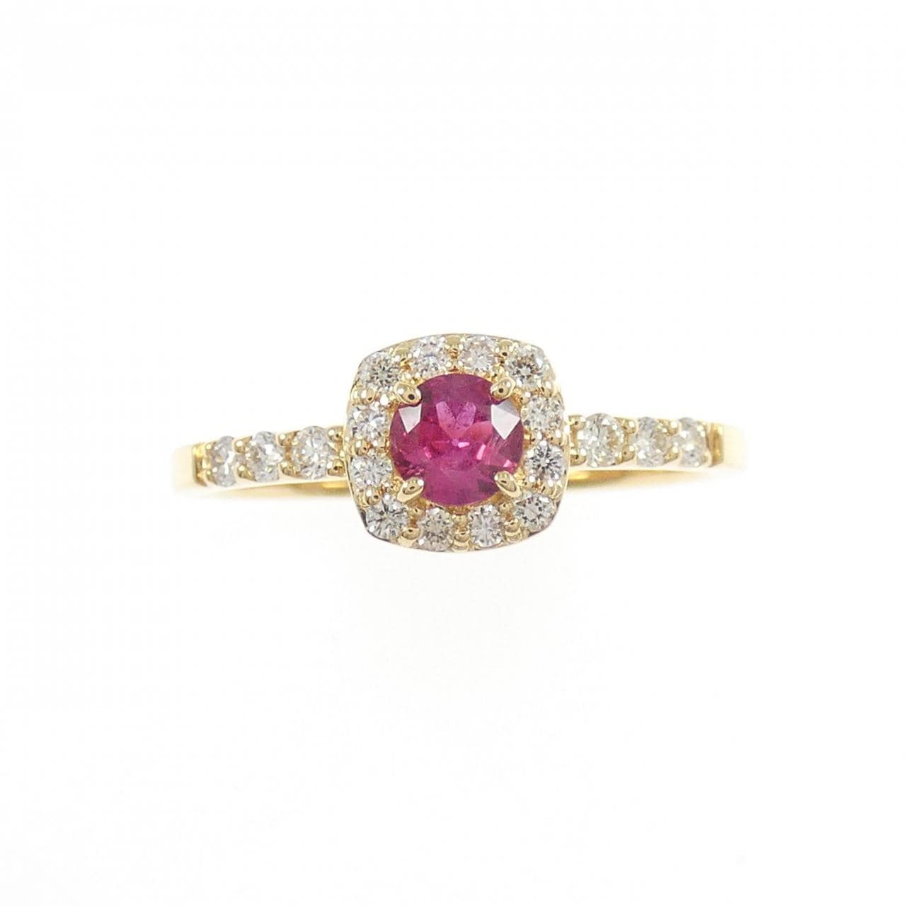 K18YG ルビー リング 0.23CT