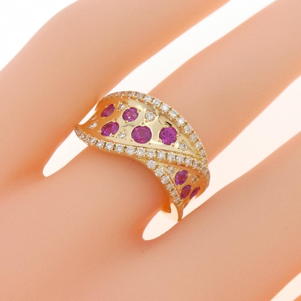 K18YG ルビー リング 0.56CT