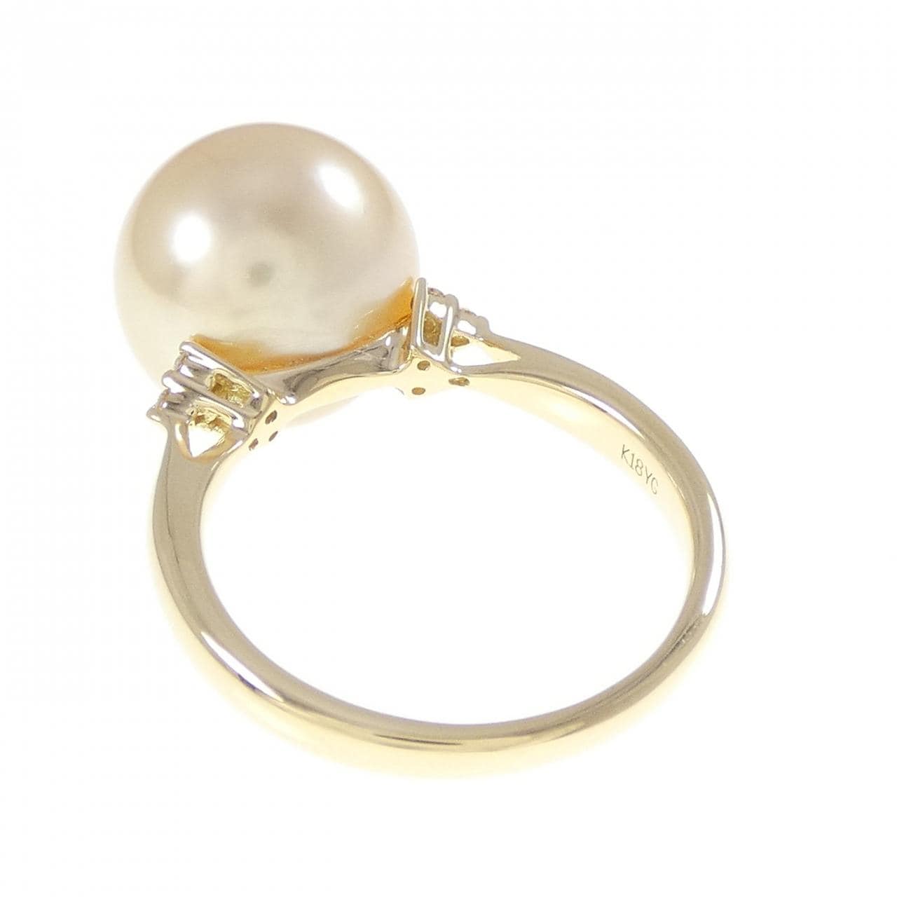 K18YG 白蝶パール リング 11.9mm