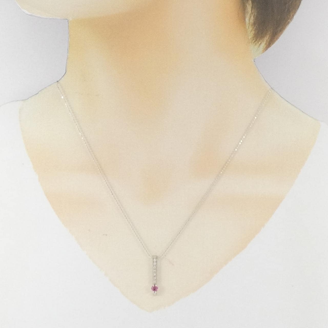 K18WG トルマリン ネックレス 0.21CT