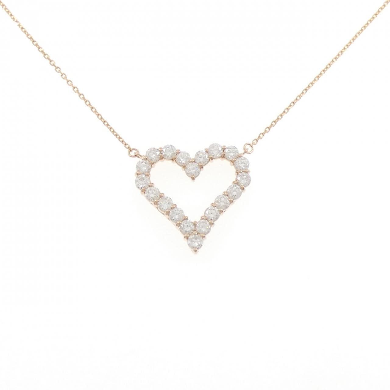 K18PG ハート ダイヤモンド ネックレス 2.00CT