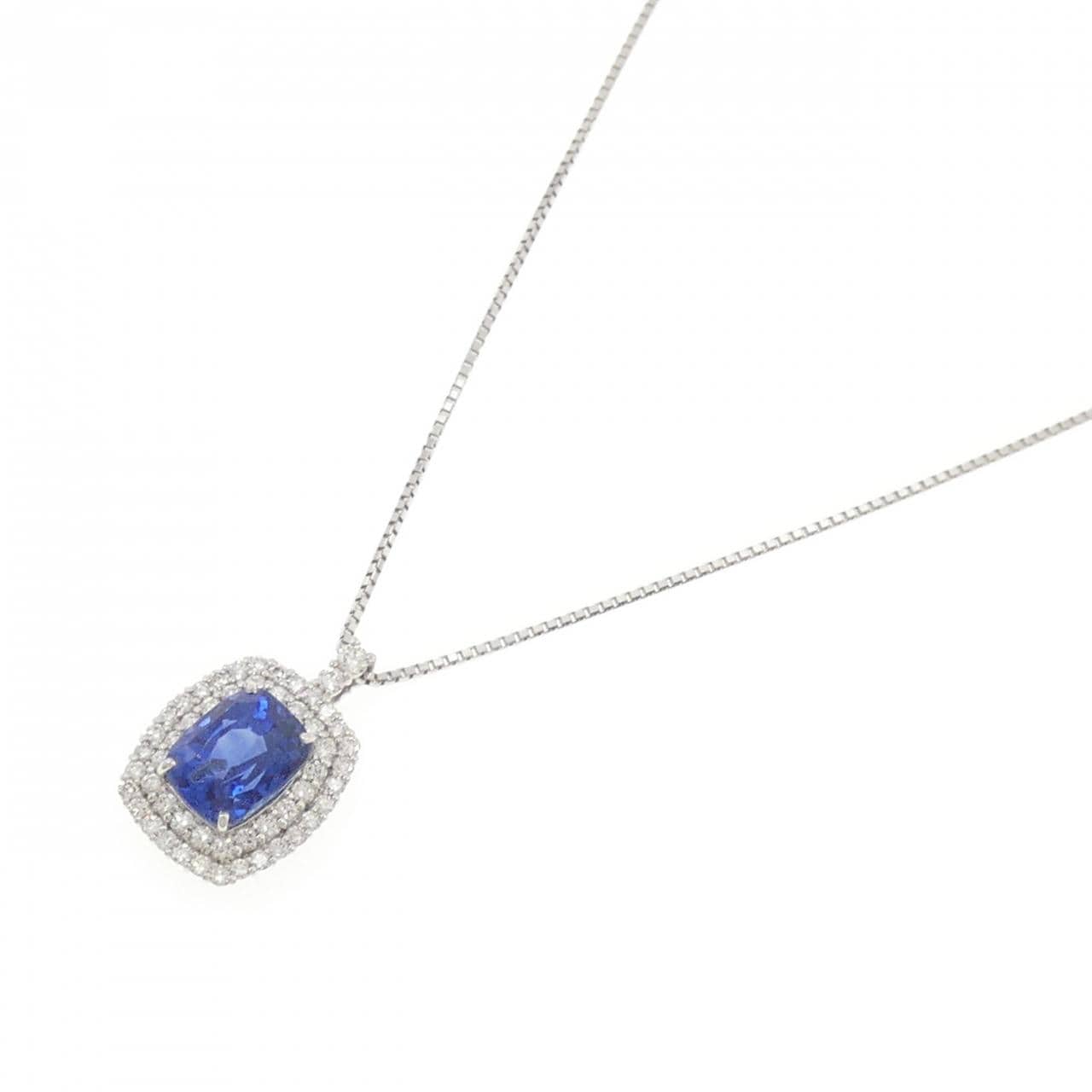 【リメイク】PT 非加熱 サファイヤ ネックレス 5.69CT スリランカ産