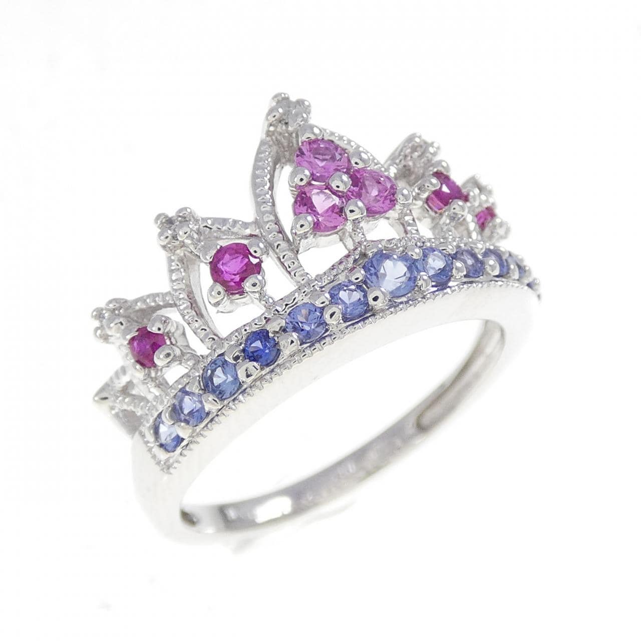 10KWG ティアラ ルビー リング