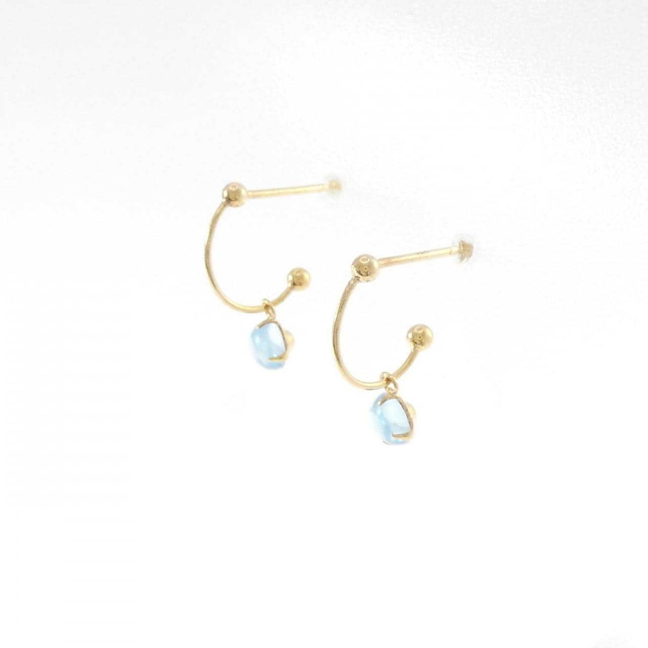 K18YG 藍色托帕石耳環