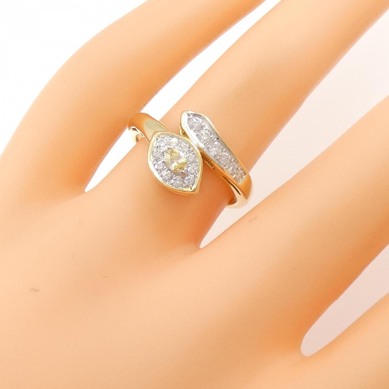 K18YG/PT ダイヤモンド リング 0.087CT
