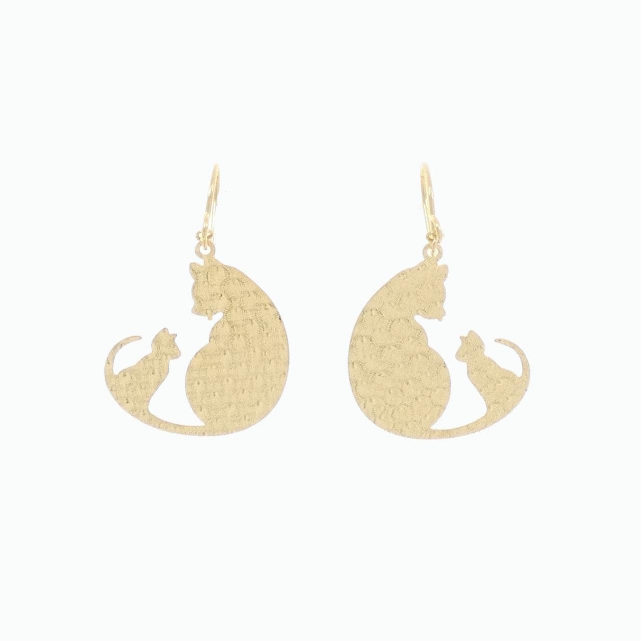 K18YG cat earrings