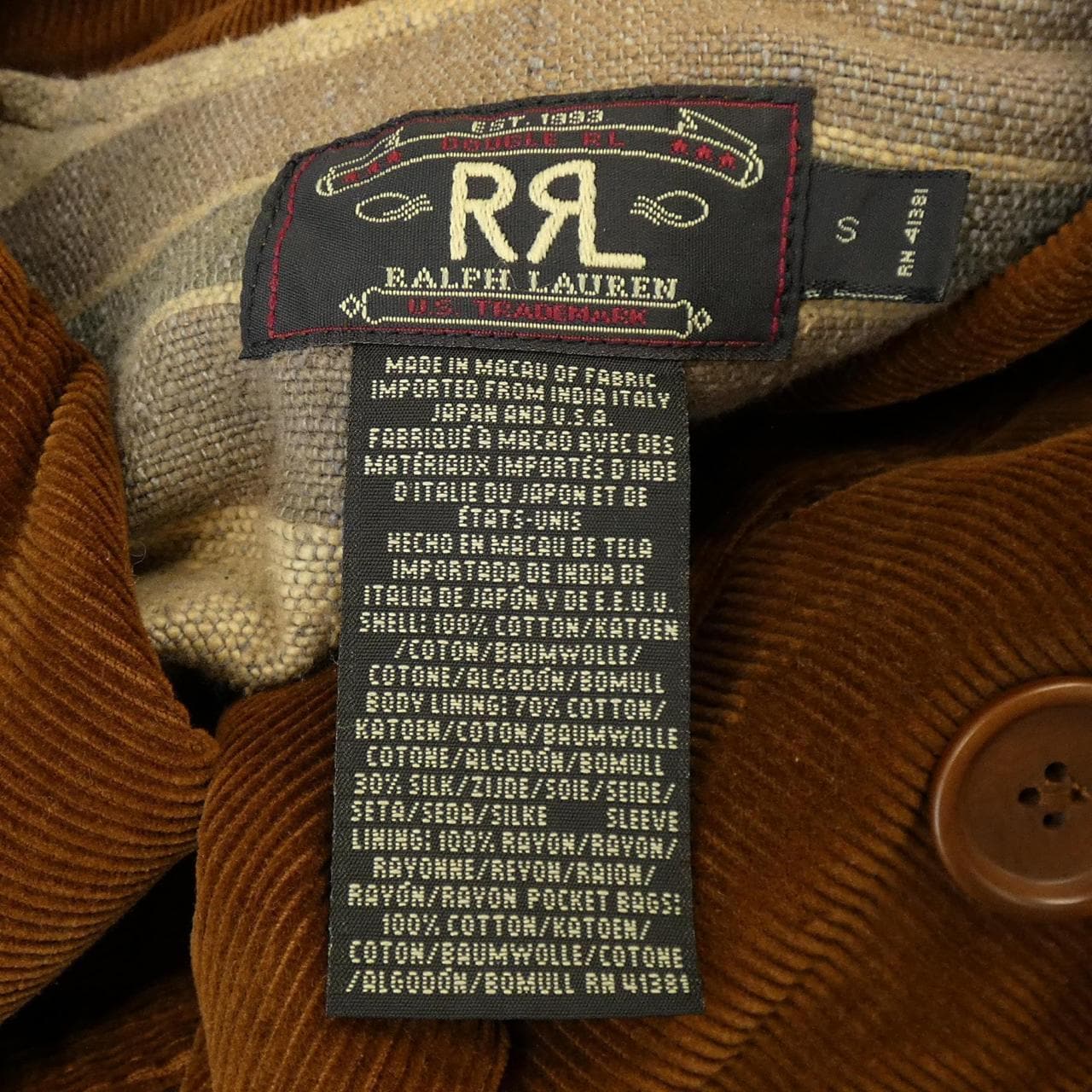 ダブルアールエル RRL 初期タグ コート