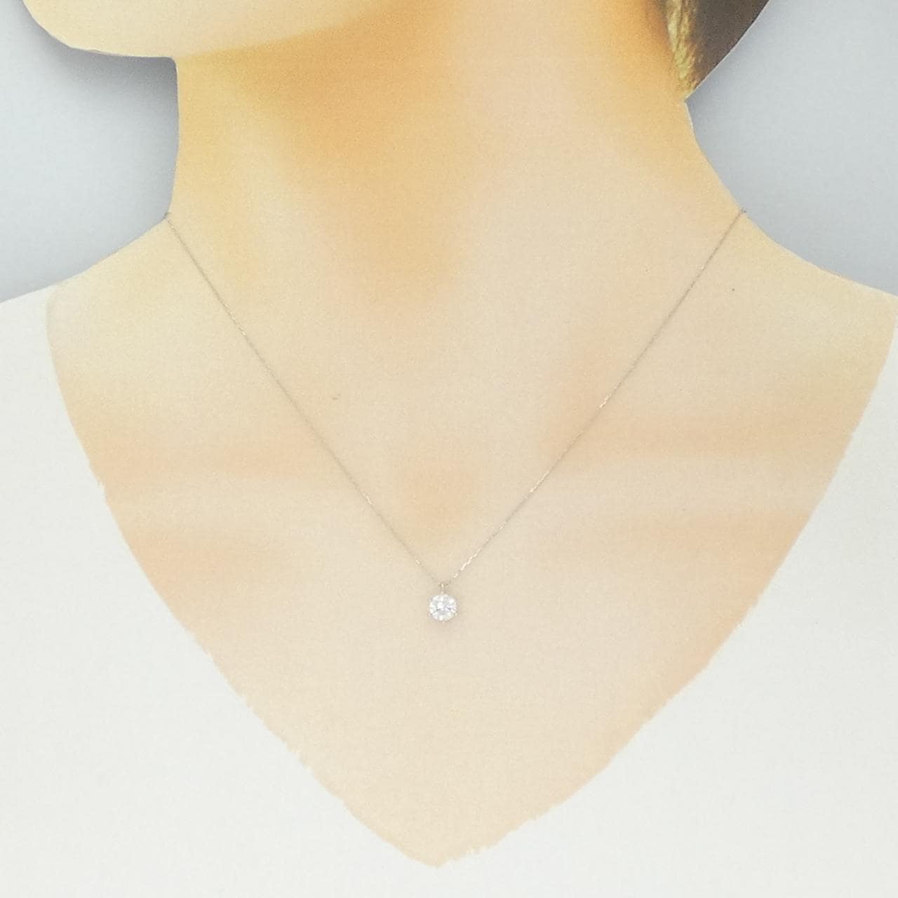 PT900/PT850 ソリティア ダイヤモンド ネックレス 0.53CT