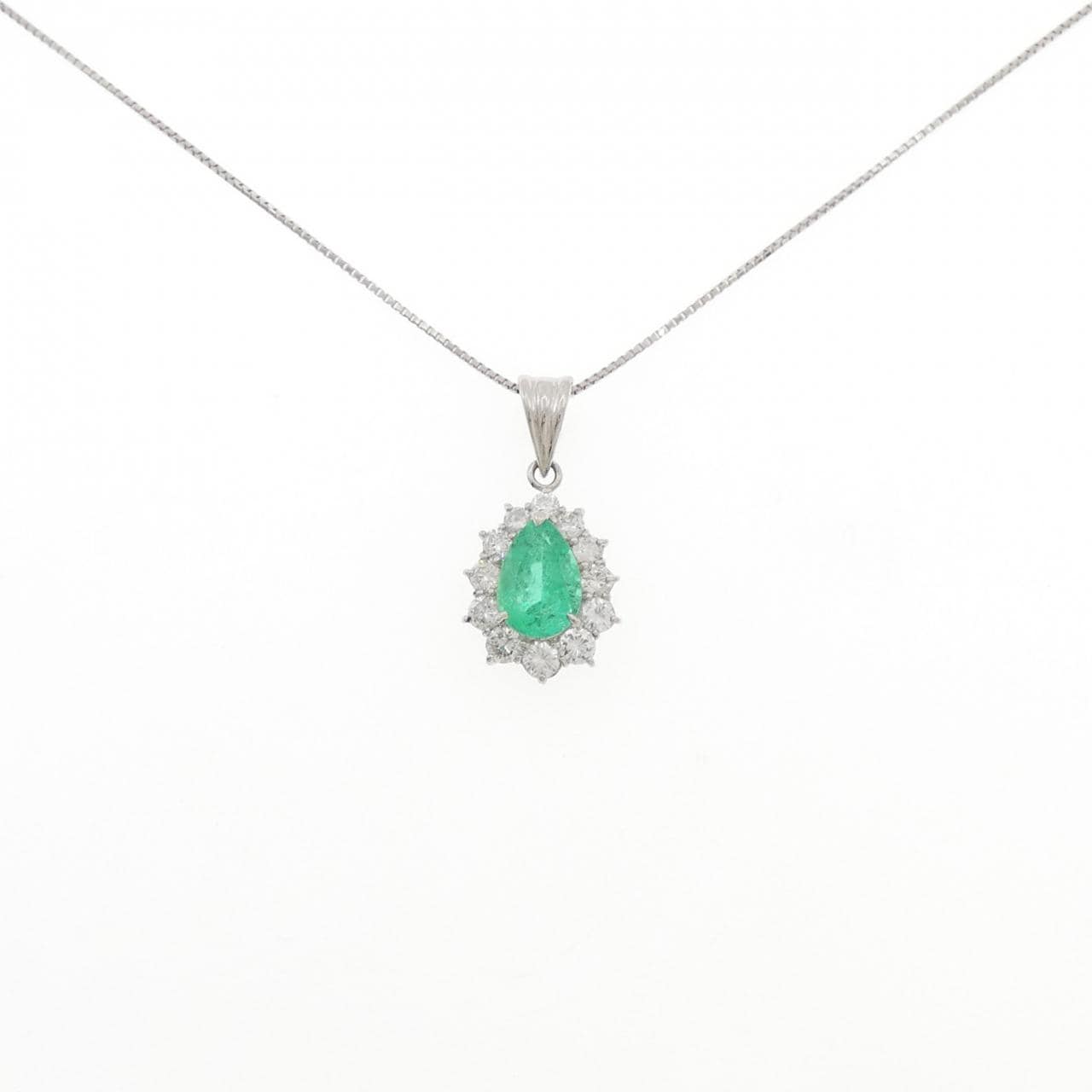 PT900/PT850 エメラルド ネックレス 1.58CT