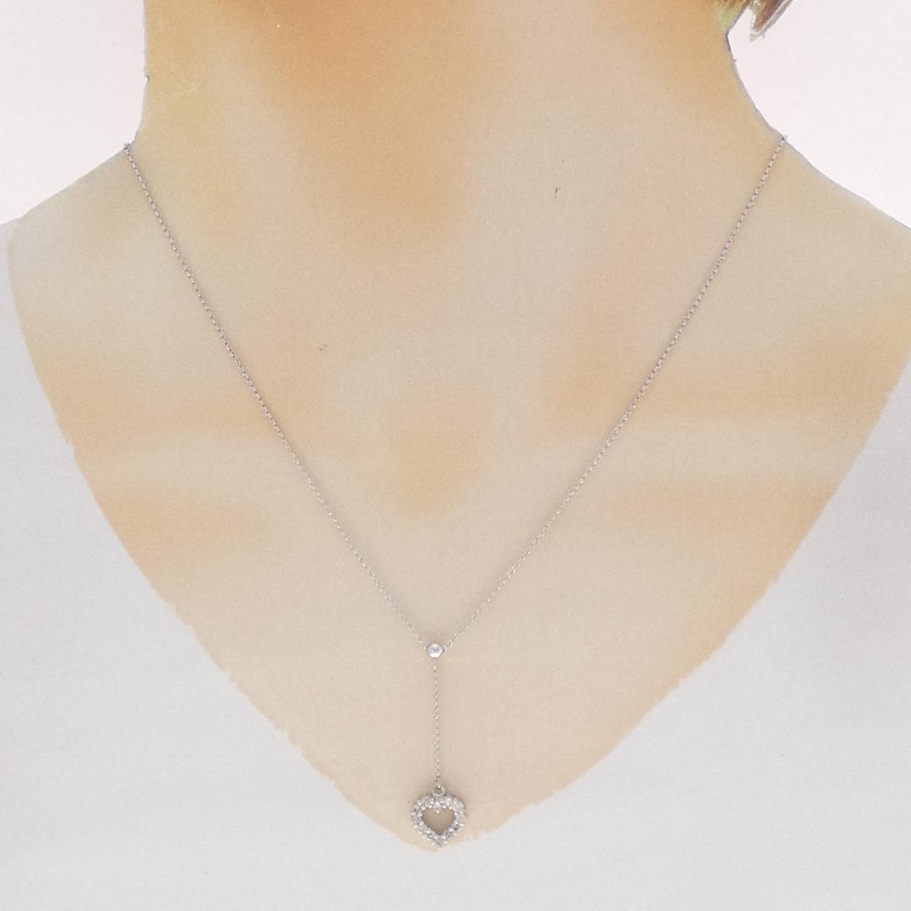 PT900/PT850 ハート ダイヤモンド ネックレス 0.30CT
