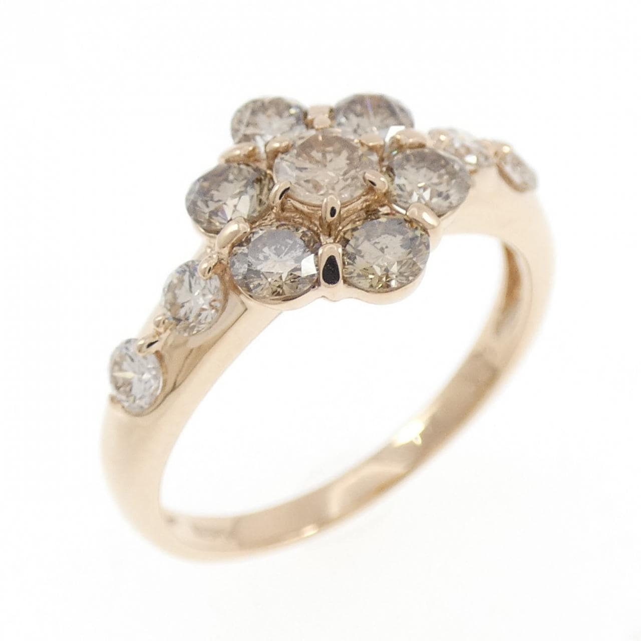 K18PG フラワー ダイヤモンド リング 1.00CT