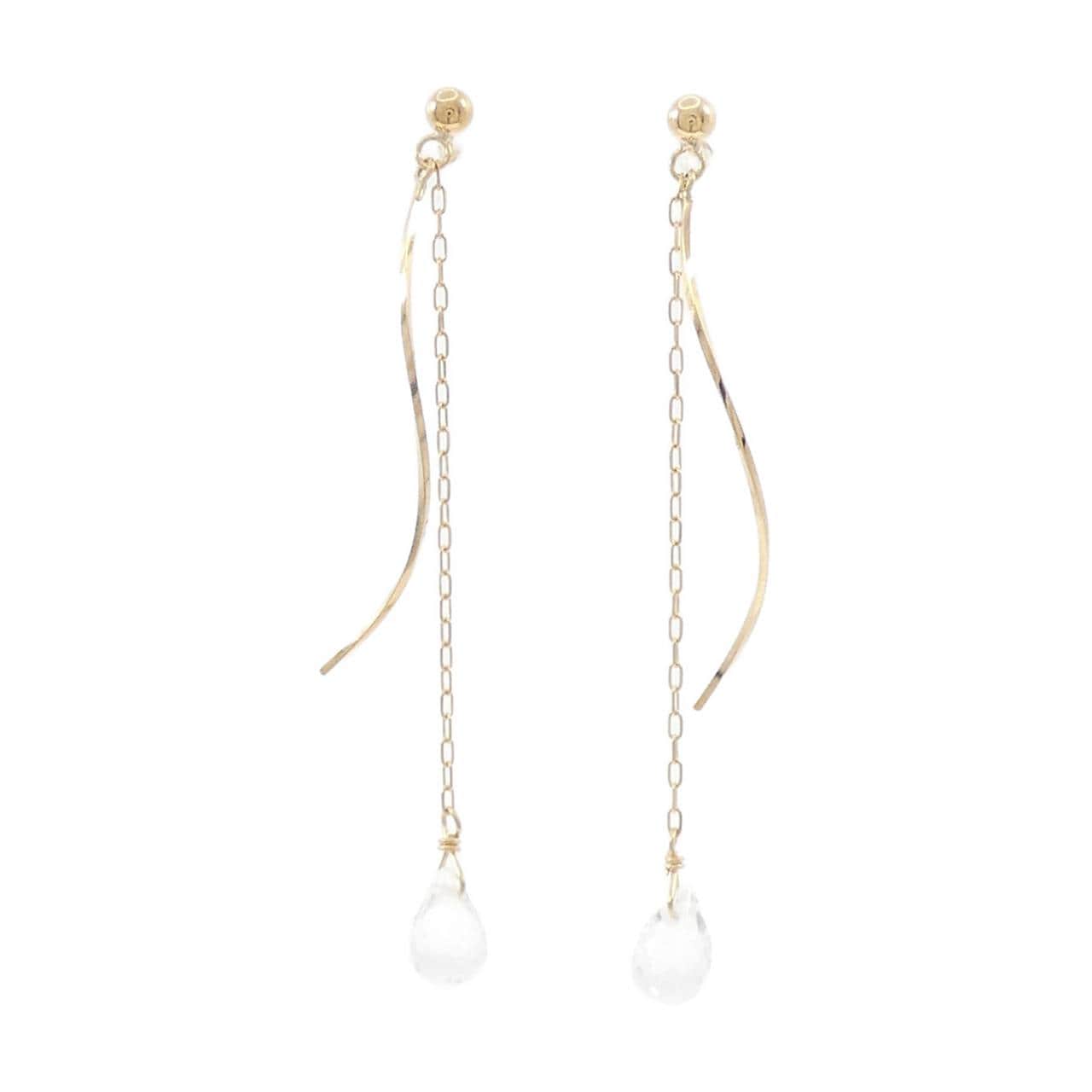 K18YG Quartz earrings