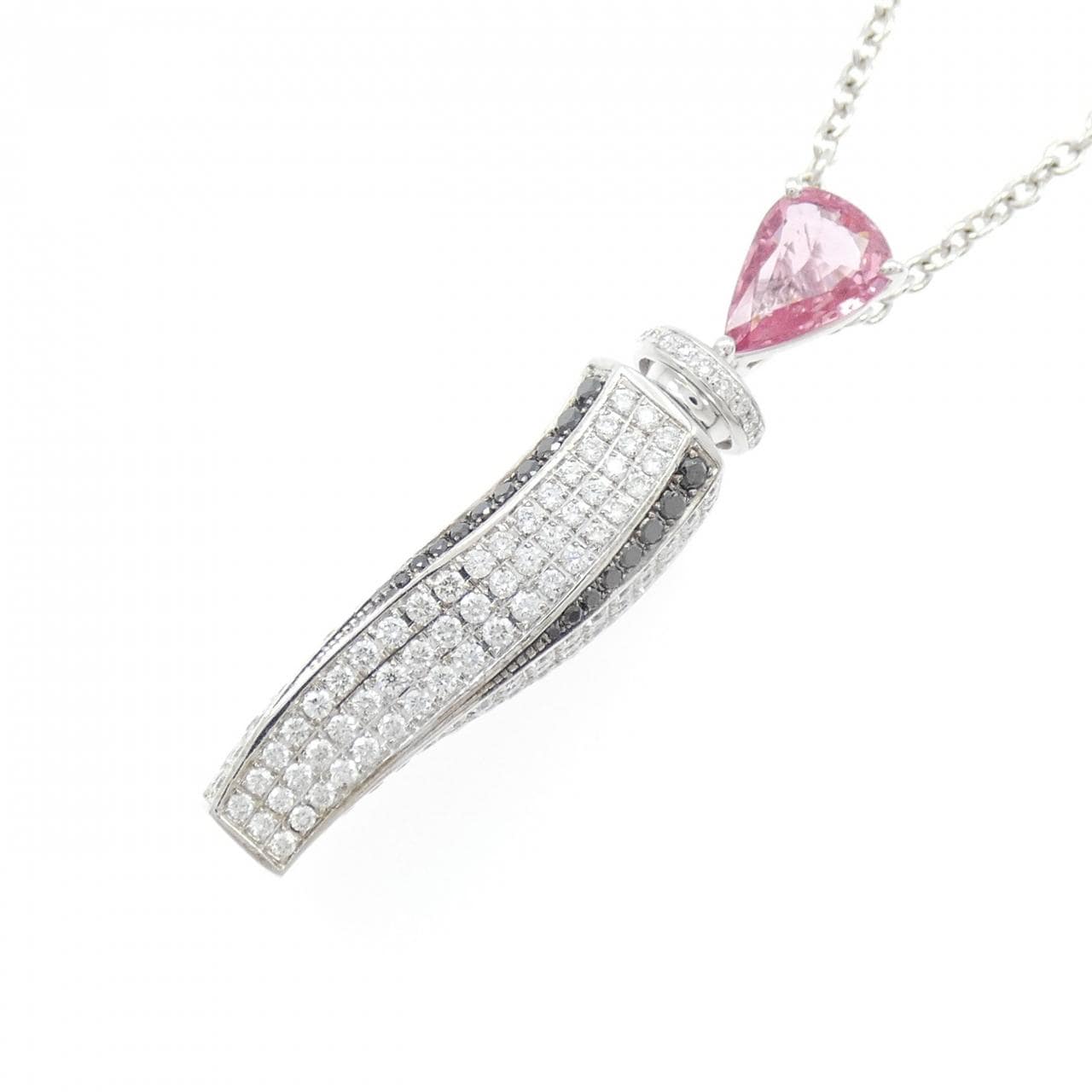 K18WG/750WG パヴェ サファイヤ ネックレス 1.010CT