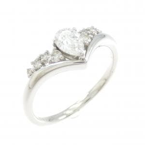 PT950 ダイヤモンド リング 0.303CT F SI2 ペアシェイプ