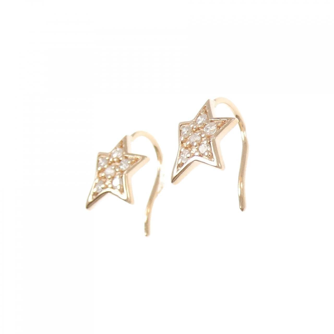 アガット スター ダイヤモンド ピアス 0.12CT