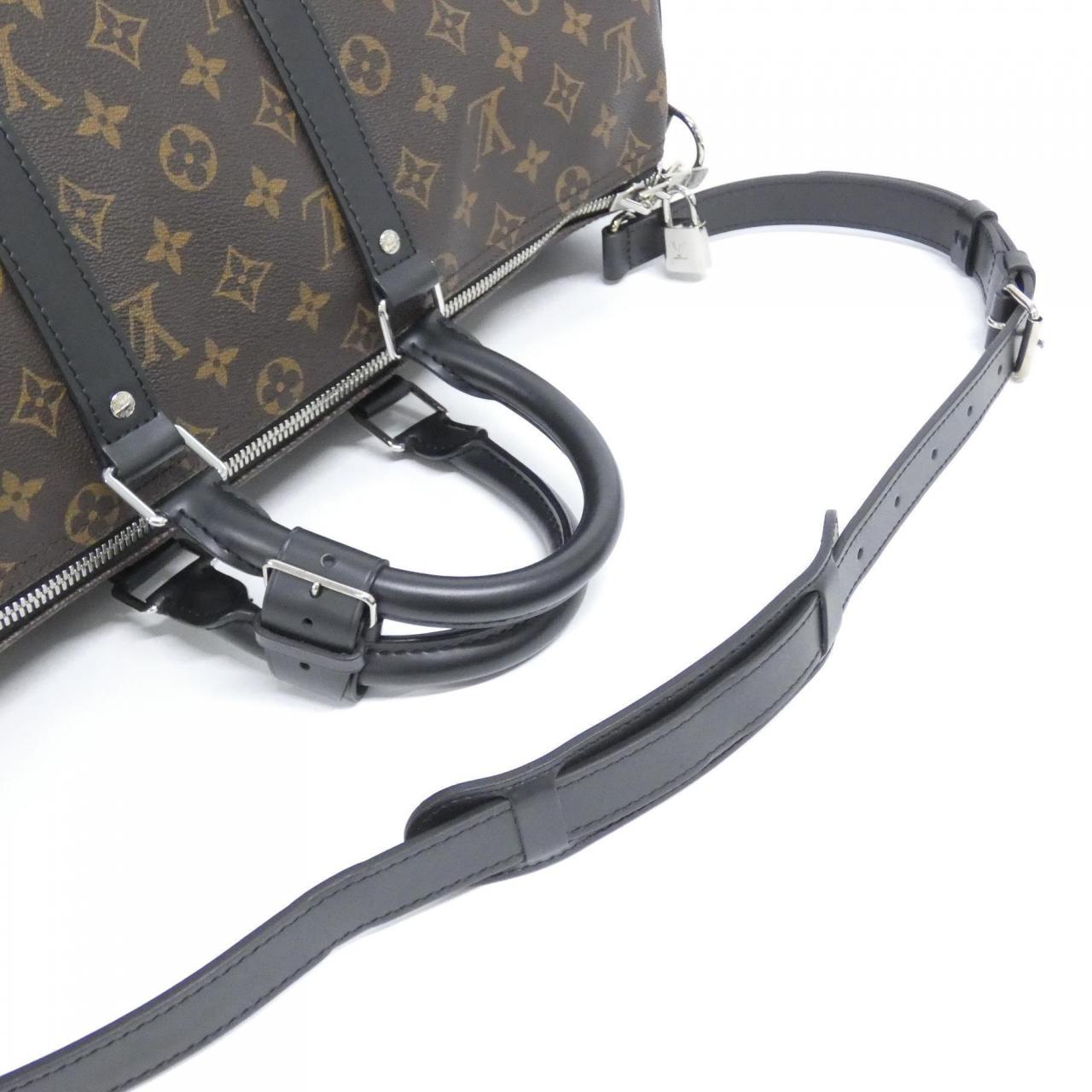 LOUIS VUITTON Monogram Macassar Keepall Bandouliere 45cm M56711 Boston Bag