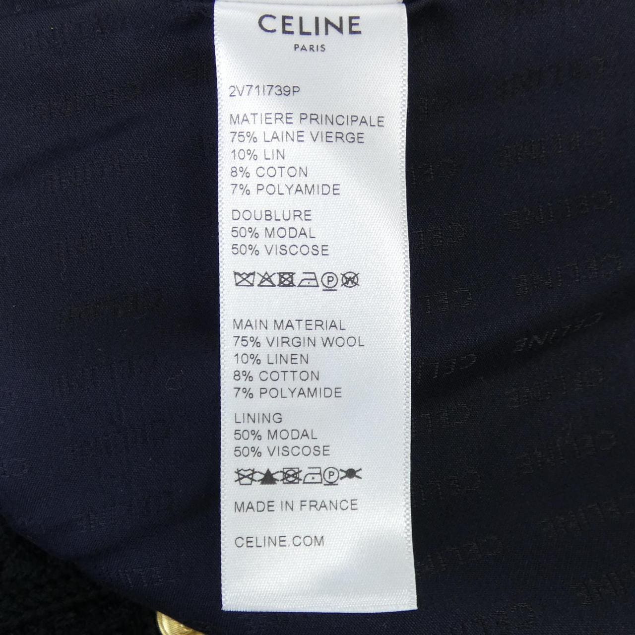 セリーヌ CELINE 2V71I739P ノーカラージャケット