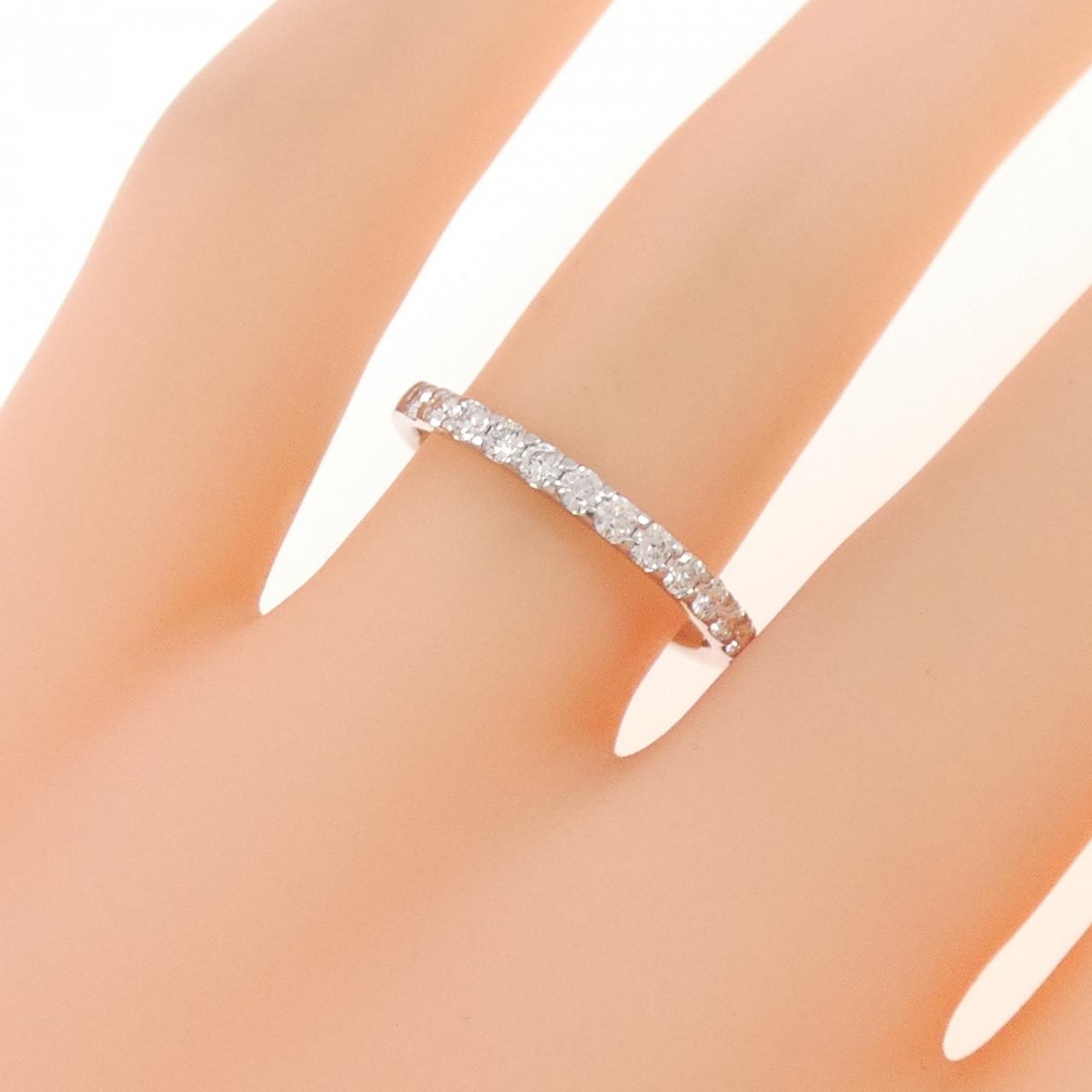 K18WG ハーフエタニティ ダイヤモンド リング 0.30CT