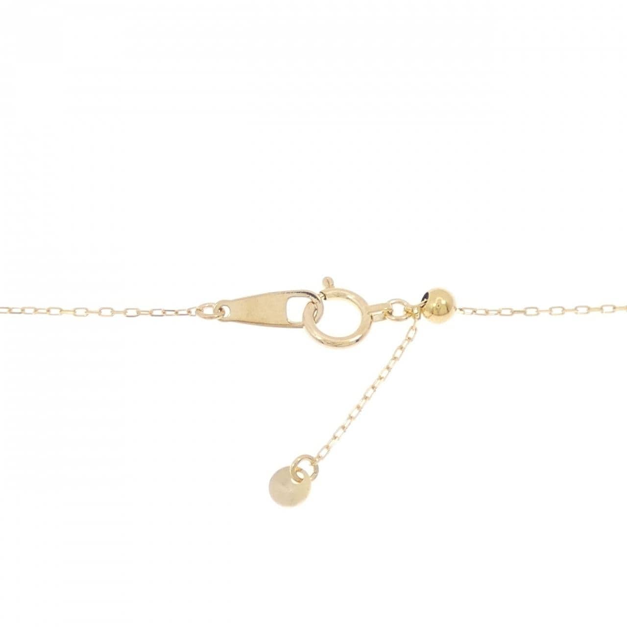 K18YG フラワー パヴェ ダイヤモンド ネックレス 0.27CT