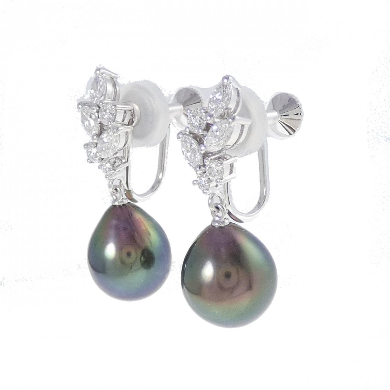 MIKIMOTO black butterfly pearl earrings