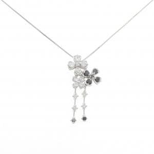 K18WG フラワー ダイヤモンド ネックレス 1.00CT