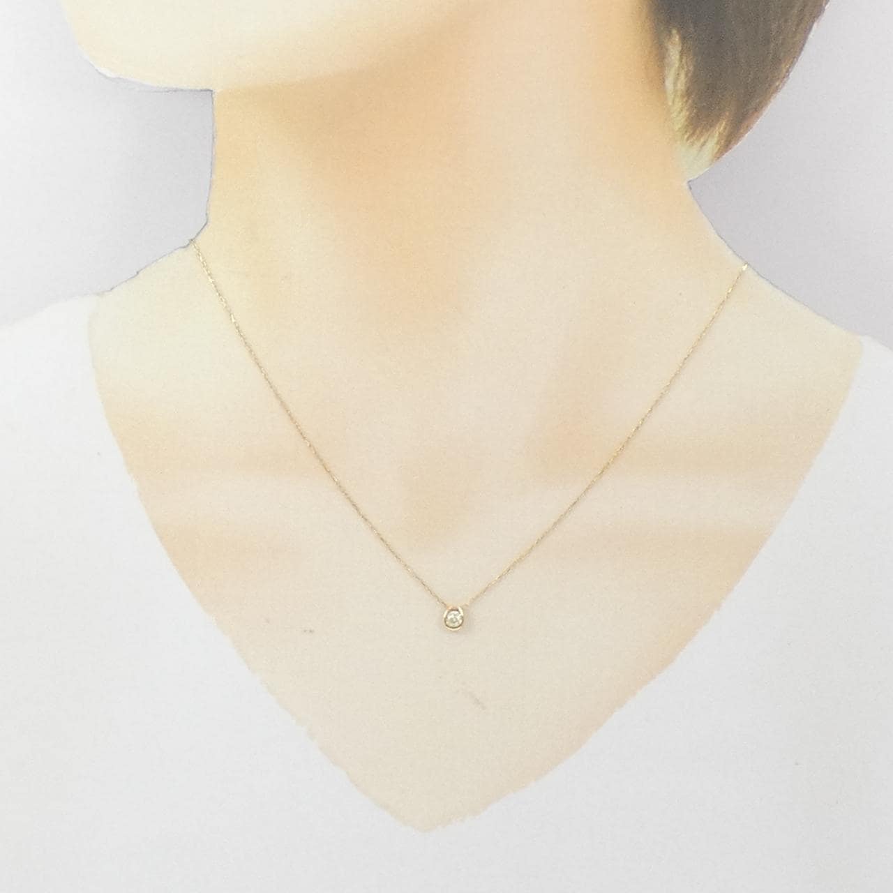 K18YG ダイヤモンド ネックレス 0.13CT